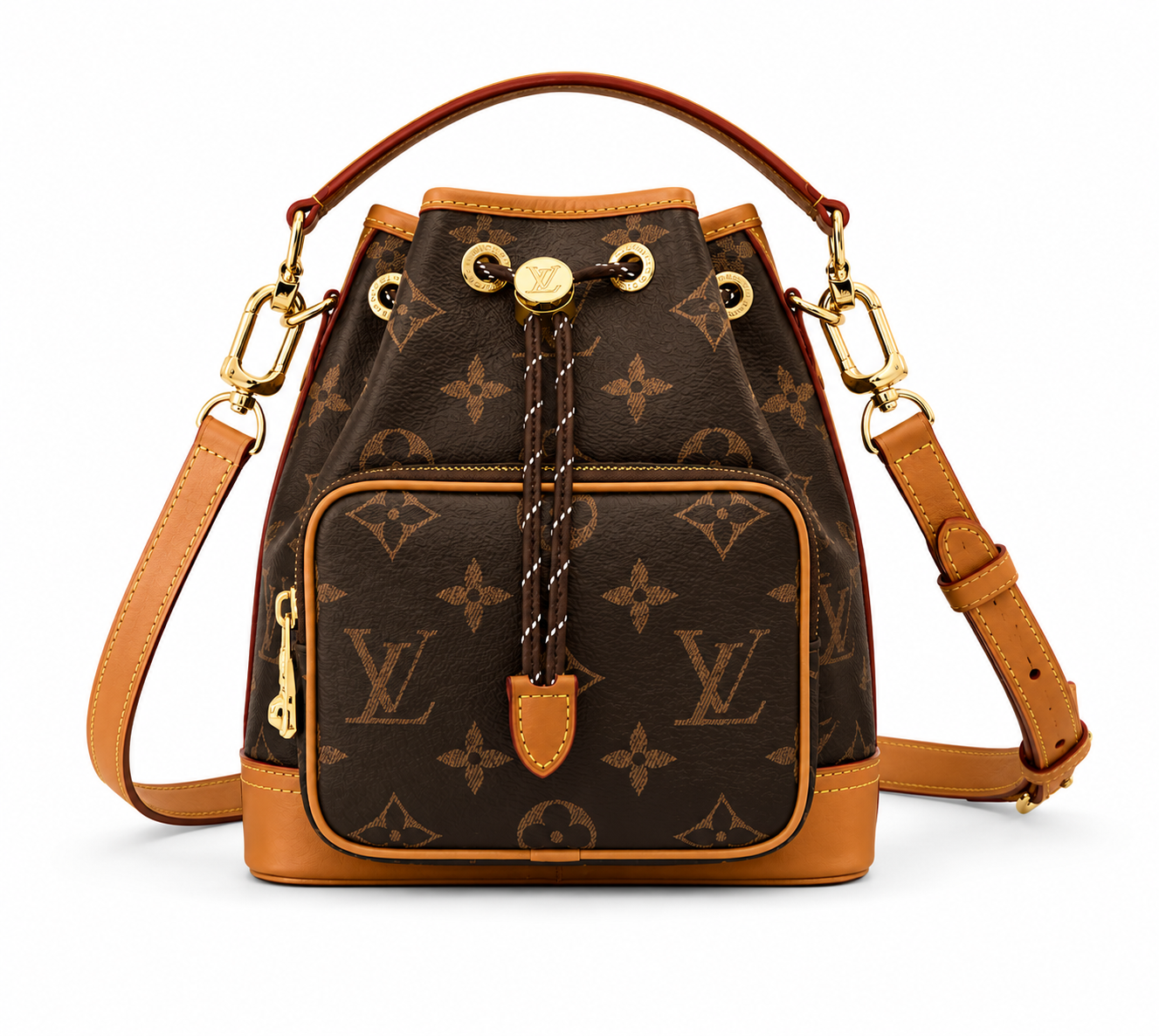 Brown Monogram Drawstring Bucket Bag